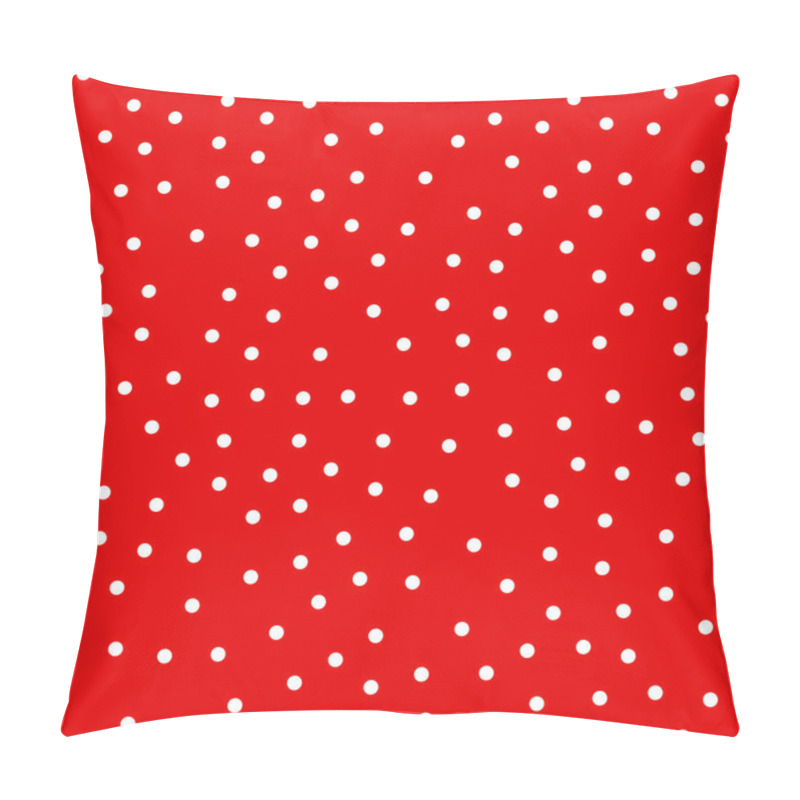 Personality  Random Scattered Polka Dot Pattern, Abstract Red And White Background, White Dots On Red. Pillow Covers