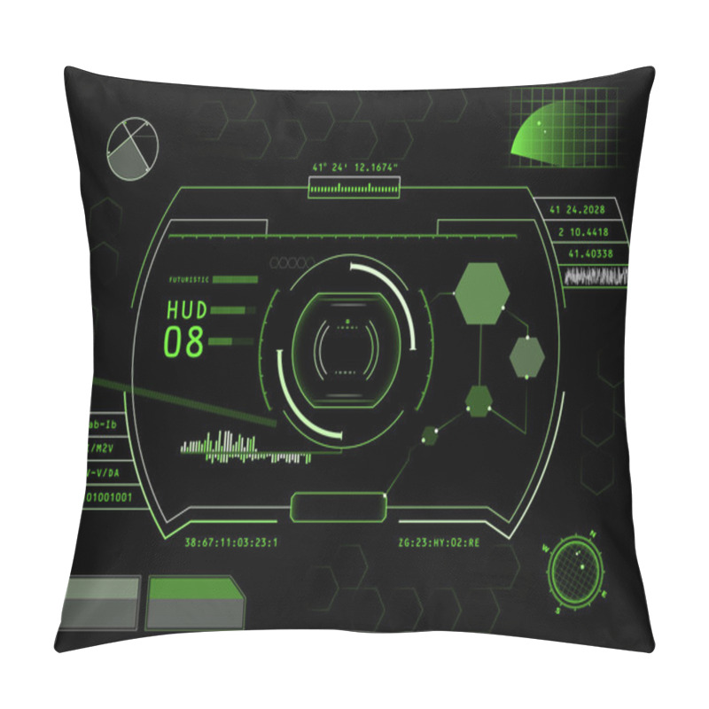 Personality  Futuristic Touch Screen User Interface HUD Pillow Covers