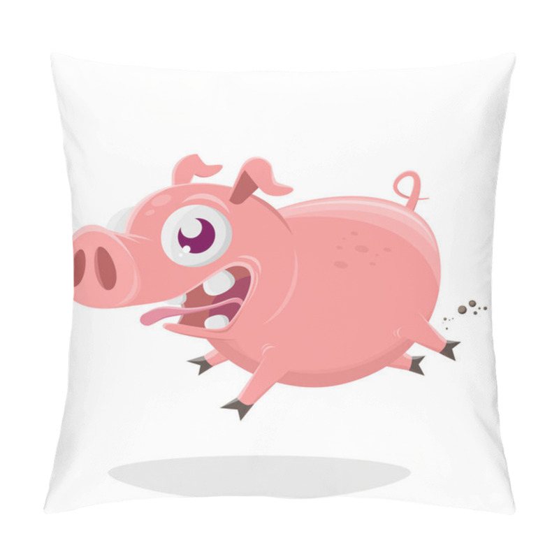 Personality  Funny Cartoon Illustration Of A Crazy Pig Pillow Covers