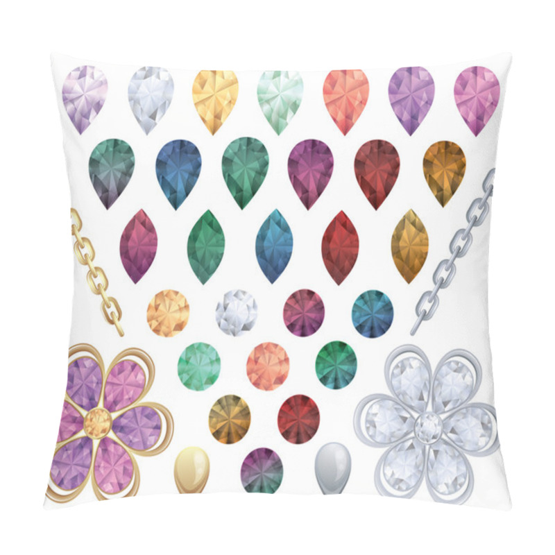 Personality  Set Of Jewelry Gems Pillow Covers