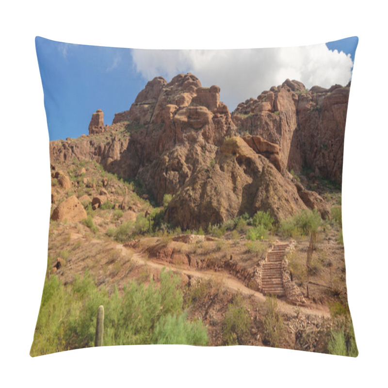 Personality  Camelback Mountain Echo Canyon Recreation Area Trail In Phoenix, Arizona. Pillow Covers