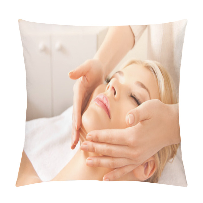 Personality  Beautiful Woman In Massage Salon Pillow Covers