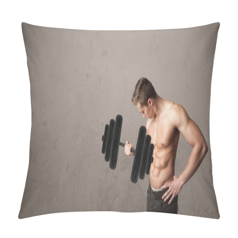 Personality  Muscular Man Lifting Weights Pillow Covers