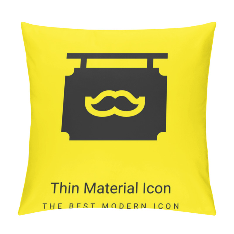 Personality  Barbershop Minimal Bright Yellow Material Icon Pillow Covers