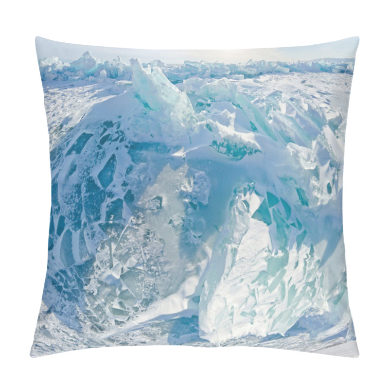 Personality  Blue Ice Hummocks Baikal Stereographic Panorama, Listvyanka Pillow Covers