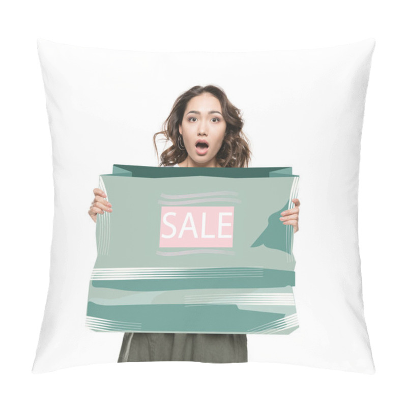 Personality  Woman With Sale Banner Pillow Covers