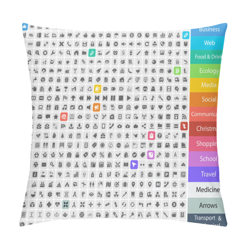 Personality  484 Icons Basics Pillow Covers