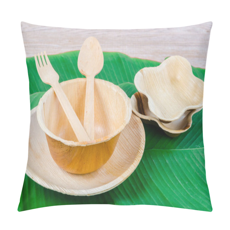 Personality  Kitchenware Made From Dried Betel Nut Leaf Palm, Natural Material. The Green Product Eco Friendly Concept. Pillow Covers