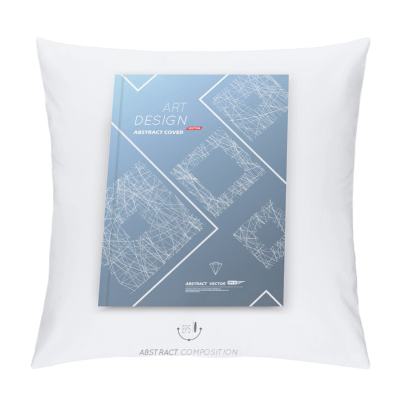 Personality  Abstract Composition, Dark Font Texture, Lozenge Section Trademark, White Curve Lines Construction, Brochure Title Sheet, Creative Rhombus Figure Logo Icon, Commercial Offer, Banner Form, Flyer Fiber Pillow Covers