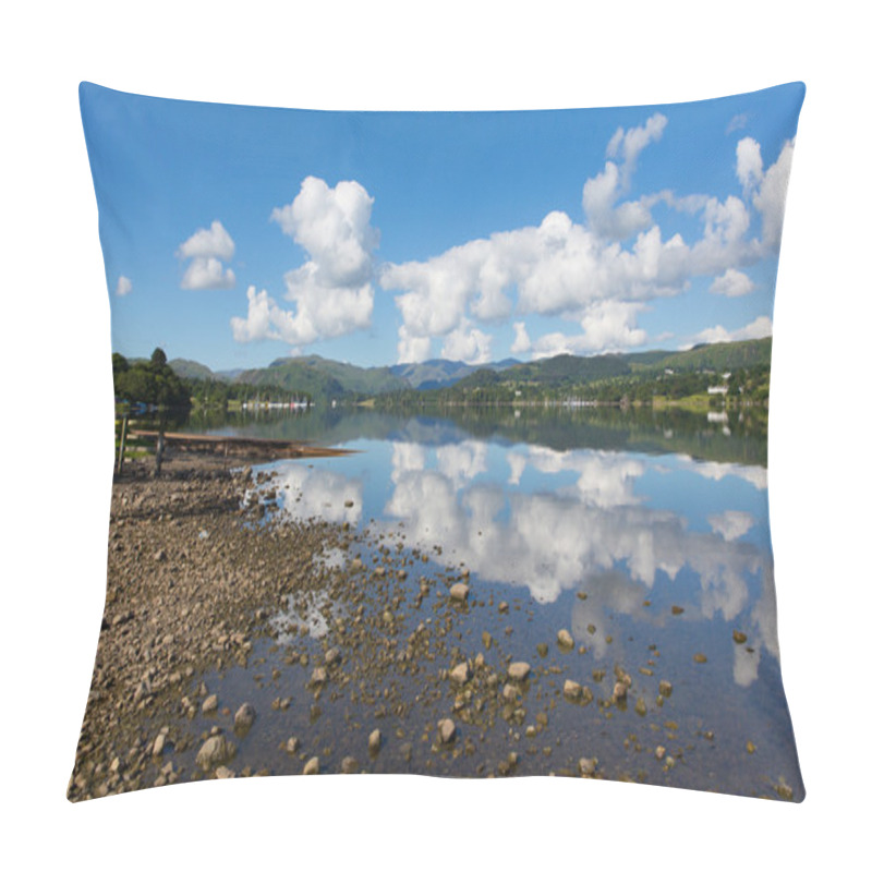 Personality  UK Lake District Ullswater Cumbria England With Mountains And Blue Sky On Beautiful Still Summer Day With Water Reflections From Sunny Weather Pillow Covers