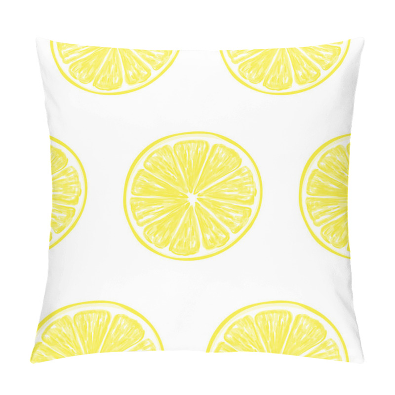 Personality  Fresh Lemon Slices Seamless Pattern Pillow Covers