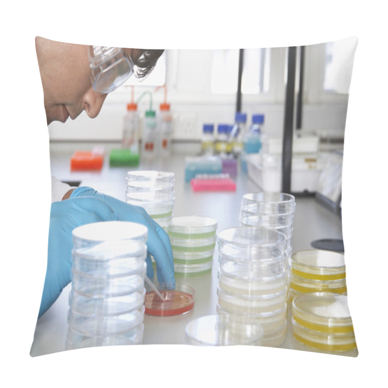 Personality  Lab Worker With Petri Dishe Pillow Covers