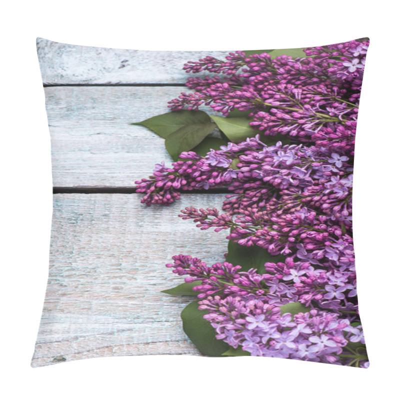 Personality  Lilac Flowers. Bouquet Of Lilacs On A Wooden Background. Selective Focus Pillow Covers