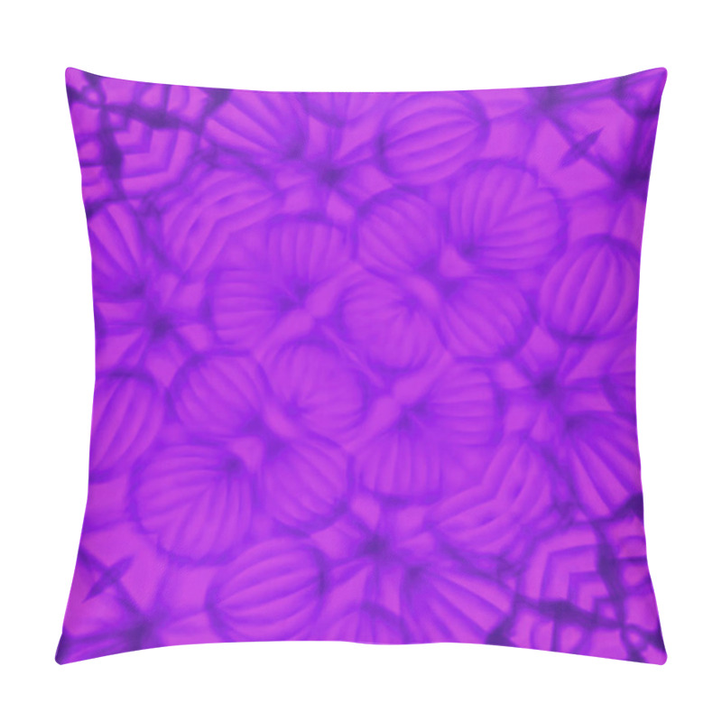 Personality  Digital Illustration Of A Symmetrical Star-shaped Figure Made Of Thin Blue Lines On A Pink Background. The Intertwining Lines Create A Complex And Harmonious Composition. 3d Rendering Pillow Covers