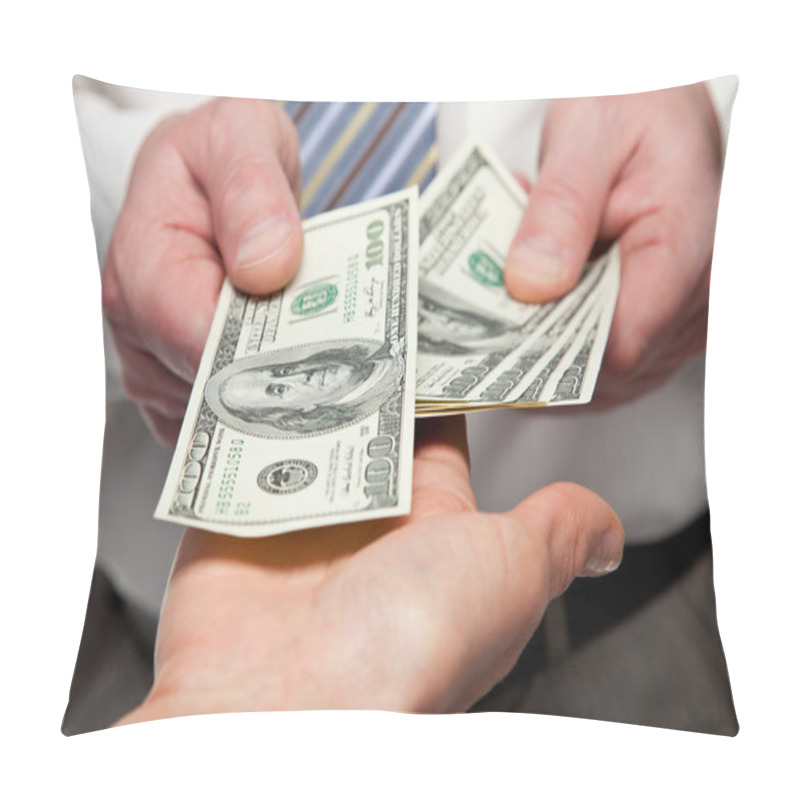 Personality  Human Hands Exchanging Money Pillow Covers