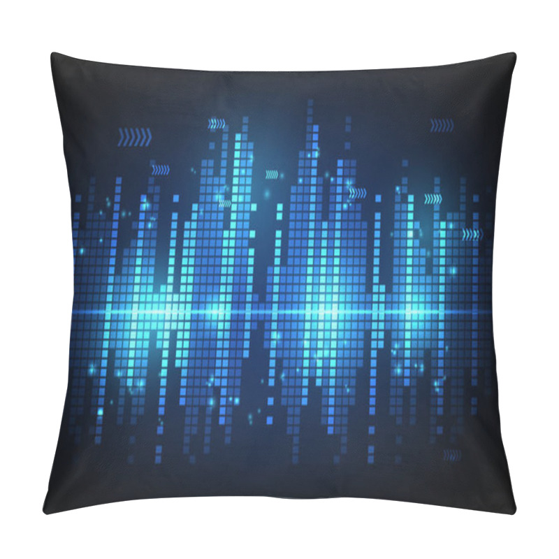 Personality  Sound Wave Rhythm Background, Technology Concept, Futuristic Digital Innovation Background Vector Illustration Pillow Covers