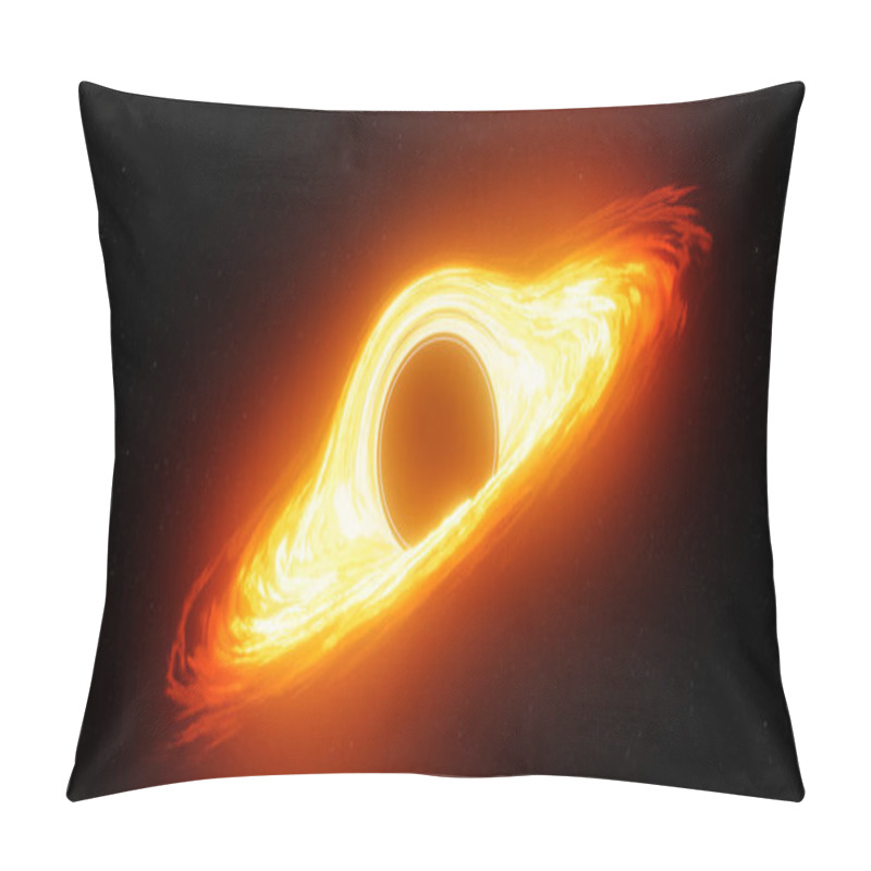 Personality  Black Hole And A Disk Of Glowing Plasma. Supermassive Singularity In Outer Space. 3d Render Pillow Covers