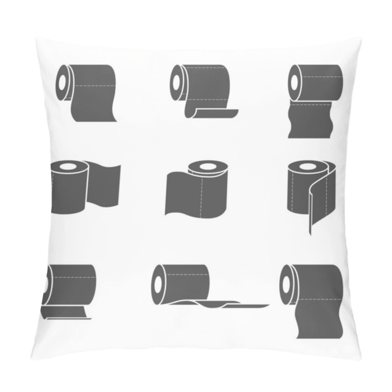 Personality  Collection Of Toilet Paper Rolls Icons. Vector Illustration Pillow Covers