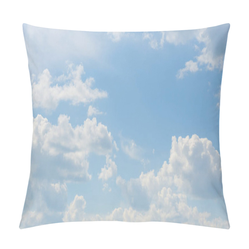 Personality  Blue Sky And Beautiful Cirrus Clouds On A Sunny Day, Background Texture Pillow Covers