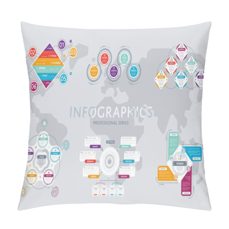 Personality  Business Infographics Modern Concept Set Pillow Covers