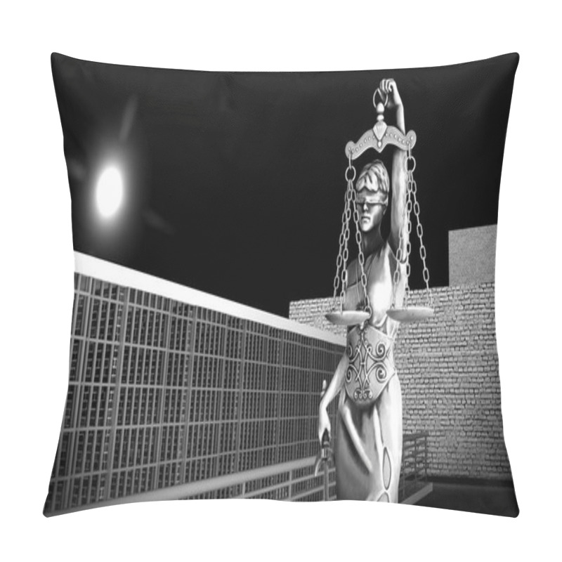 Personality  Visual Illustration On Daily Life In Prison 3d Rendering Pillow Covers