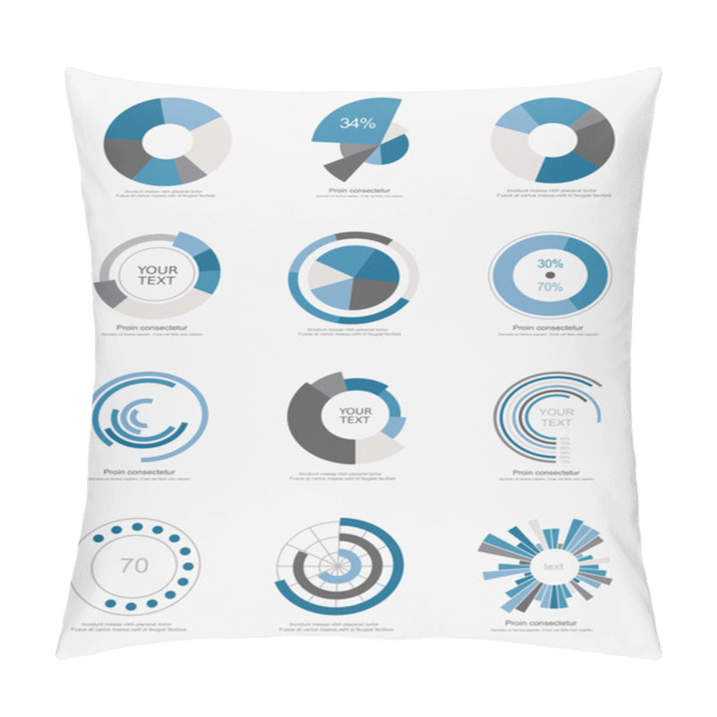 Personality  Info-graphic Pie Charts Pillow Covers