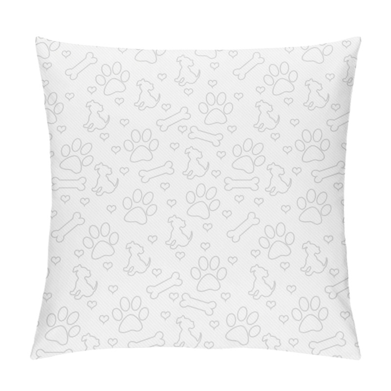 Personality  Gray Doggy Tile Pattern Repeat Background Pillow Covers