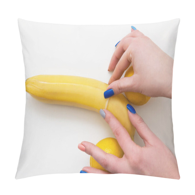 Personality  Protected Sex, Aroused Penis. Wearing Condom. Pillow Covers