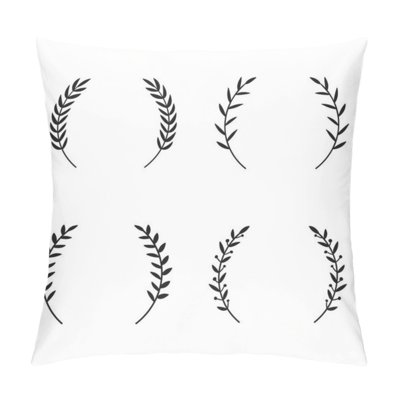 Personality  Collection Of Different Laurel Wreaths. Hand Drawn Vector Round Frames For Invitations, Greeting Cards, Quotes, Logos, Posters And More. Vector Pillow Covers