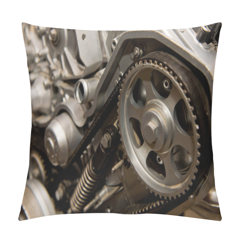 Personality  Cutaway Model Of A Car Engine. Tutorial For Car Mechanics. Selective Focus. Pillow Covers