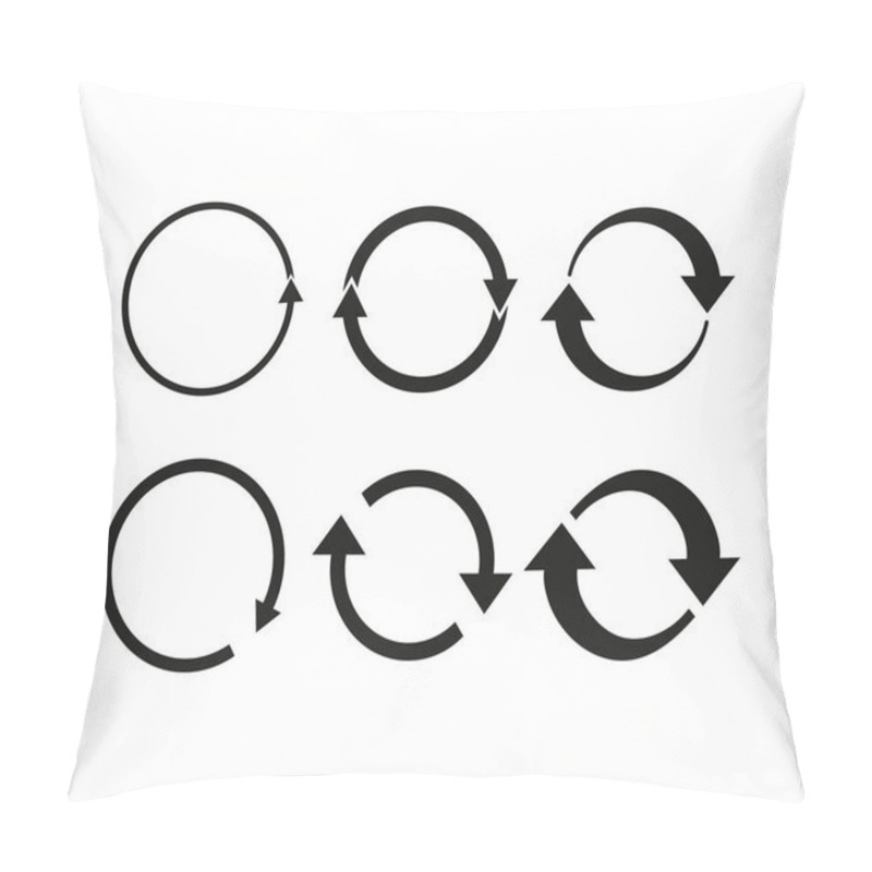 Personality  Arrows Refresh, Recycling Icon. Vector Illustration, Flat Design Pillow Covers