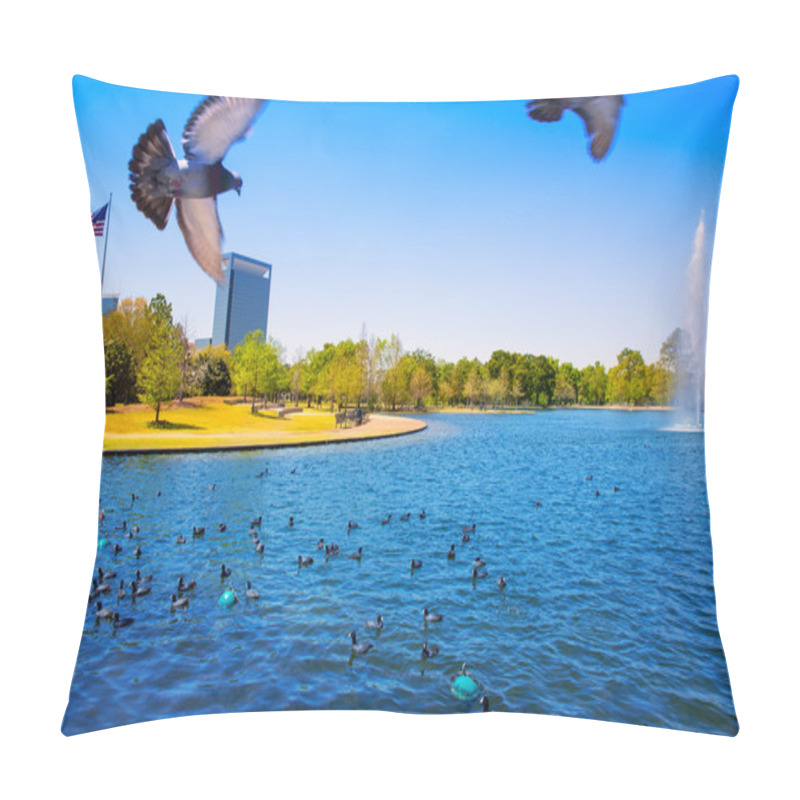 Personality  Houston Mc Govern Lake With Spring Water Pillow Covers