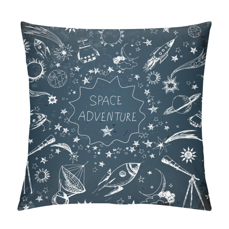 Personality  Card With Space Objects Pillow Covers