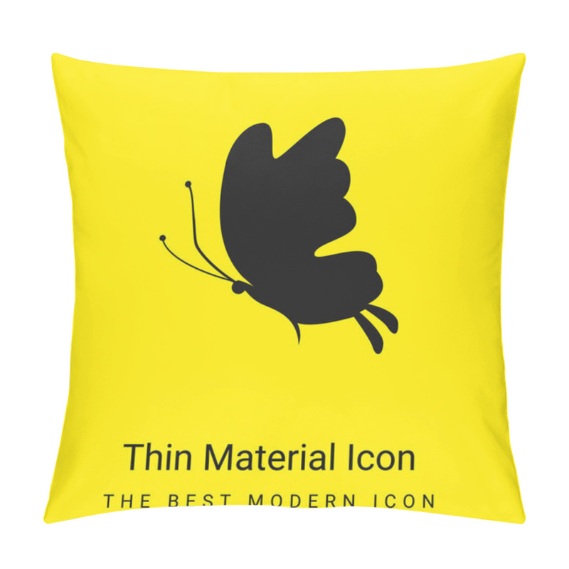 Personality  Beautiful Butterfly Silhouette Minimal Bright Yellow Material Icon Pillow Covers