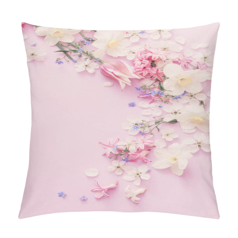 Personality  Beautiful Spring Flowers On Paper Background Pillow Covers