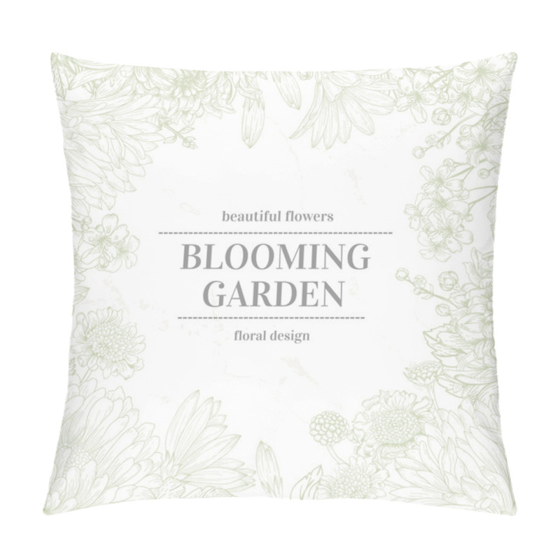 Personality  Frame With Garden Flowers Pillow Covers