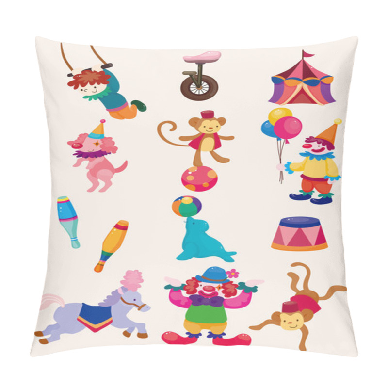 Personality  Cartoon Happy Circus Show Icons Collection Pillow Covers