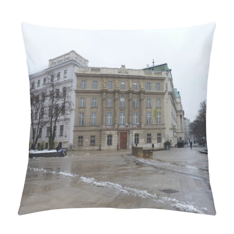 Personality  Vienna, Autria, April 4, 2013, Historical Building Of Vienna: A Testament To Architectural Grandeur And Emperor Franz Joseph's Educational Vision Pillow Covers