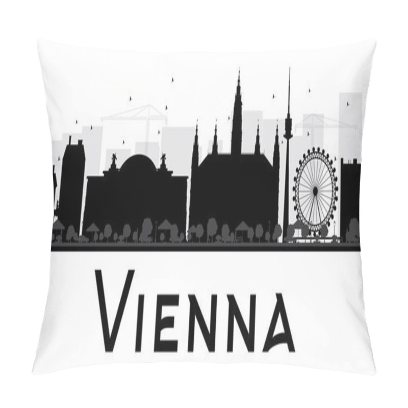 Personality  Vienna City Skyline Black And White Silhouette. Pillow Covers