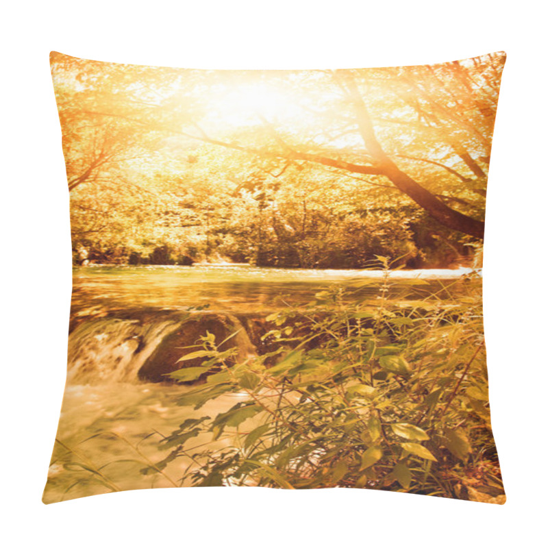 Personality  Sunshine In An Autumn Forest Pillow Covers