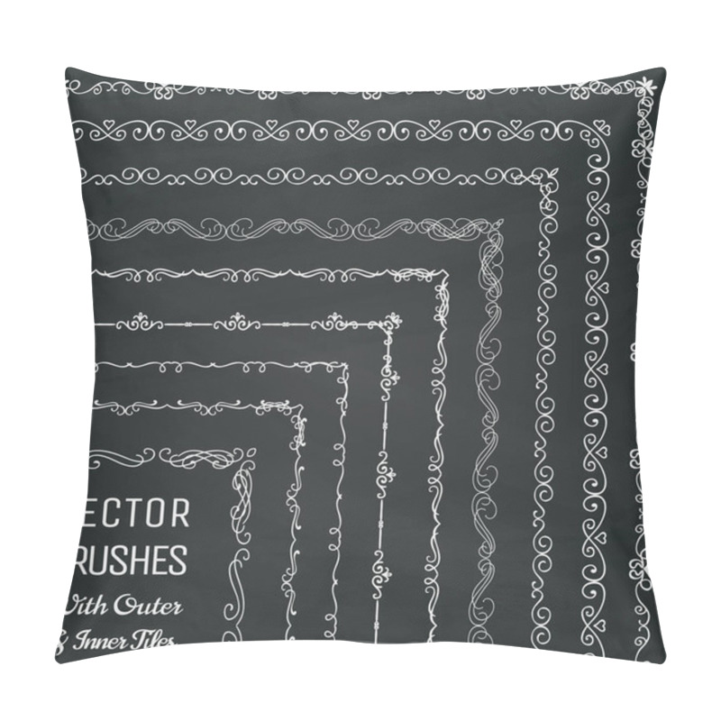 Personality  Vector Brushes With Outer And Inner Tiles Collection Pillow Covers