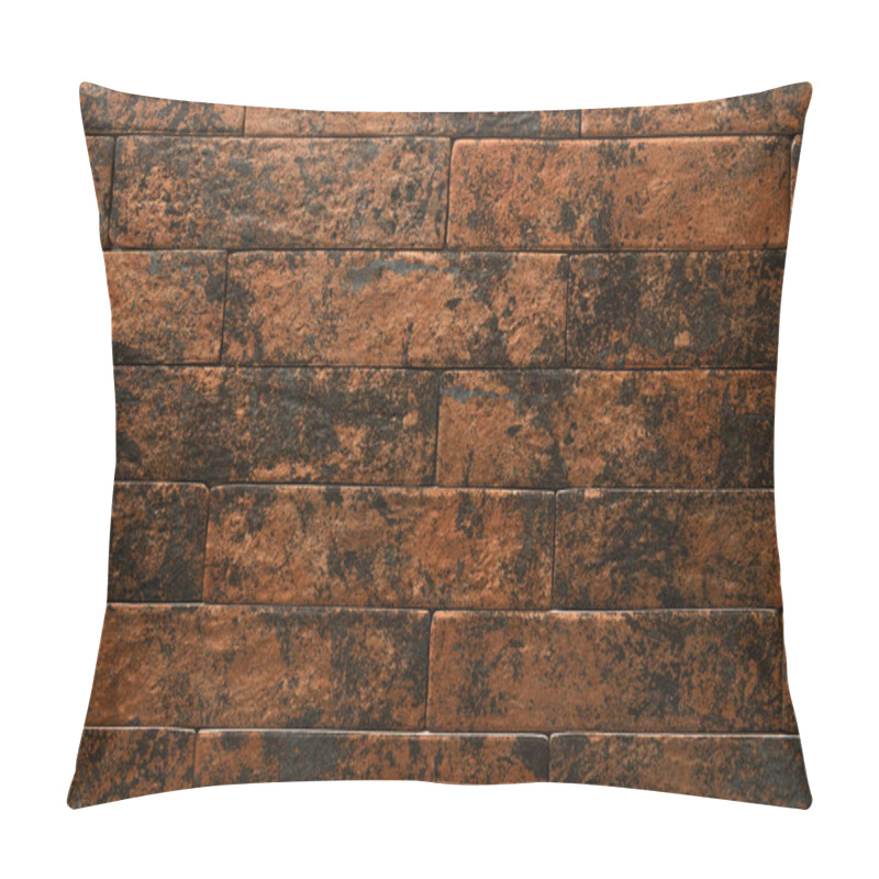 Personality  Background Of Wall From Bricks In Brown And Black Gradient, Top View Pillow Covers