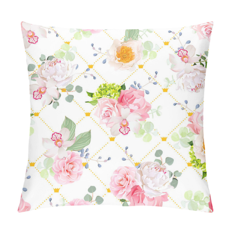 Personality  Small Spring Bouquets Of Rose, Peony, Camellia, Orchid, Carnatio Pillow Covers