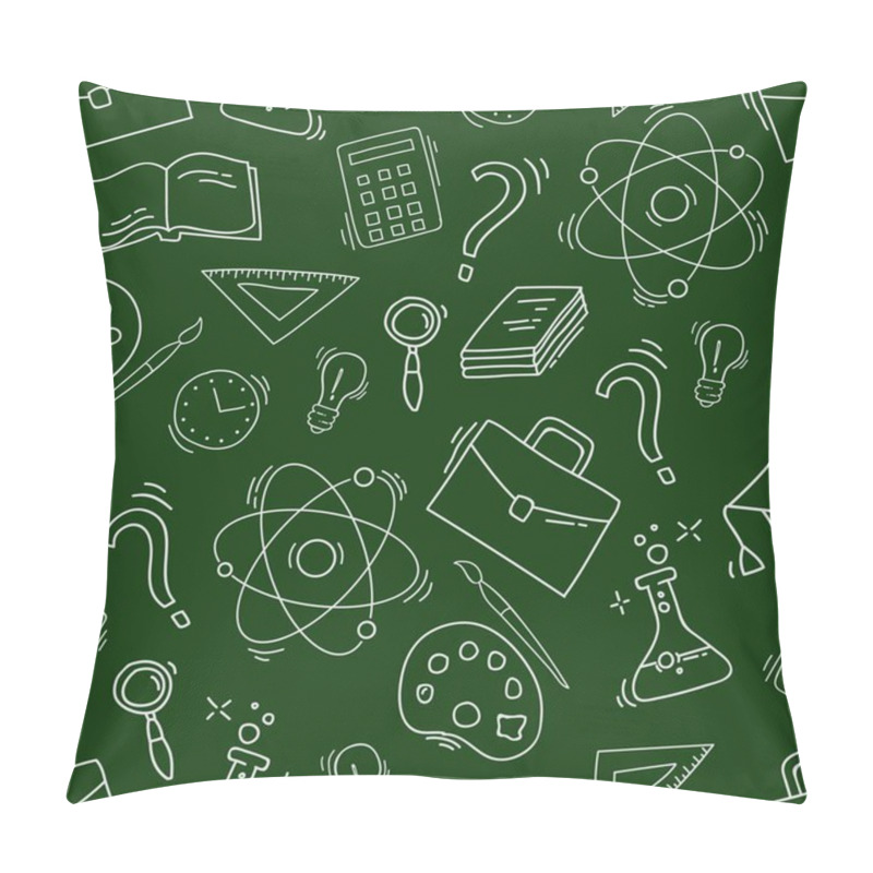 Personality  Study Seamless Pattern With School Accessories Pillow Covers