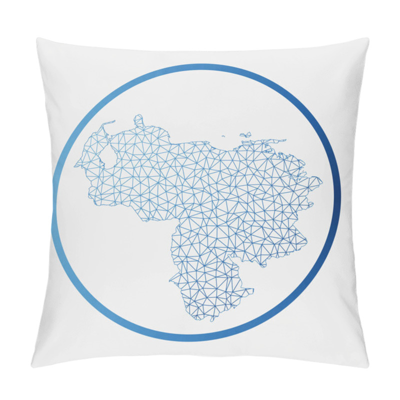 Personality  Venezuela Icon Network Map Of The Country Round Venezuela Sign With Gradient Ring Technology Pillow Covers