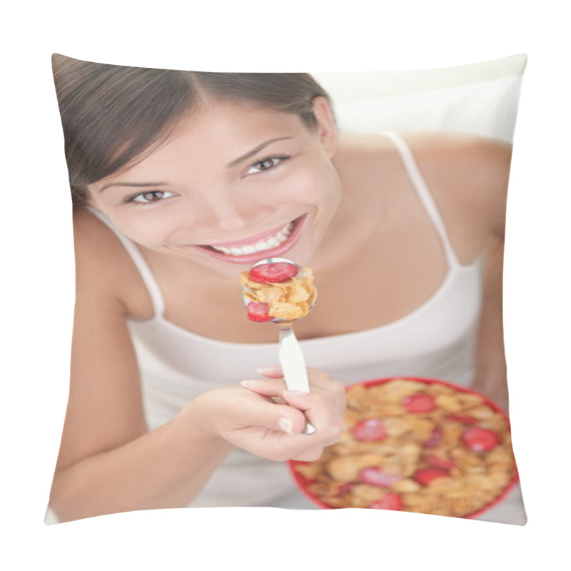 Personality  Breakfast Cereals Woman Eating Pillow Covers