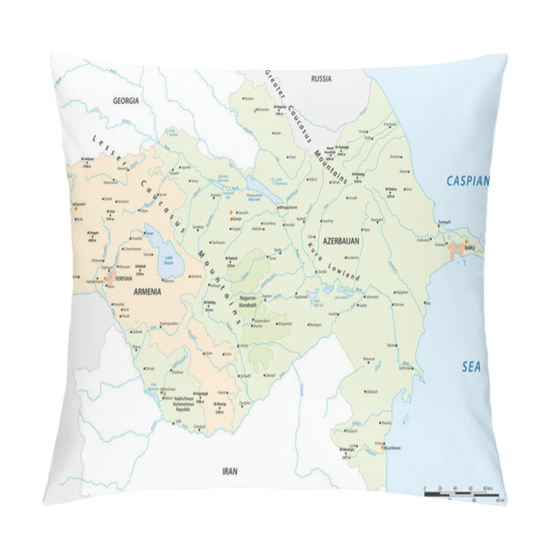 Personality  Vector Map Of Caucasus States Armenia And Azerbaijan Pillow Covers