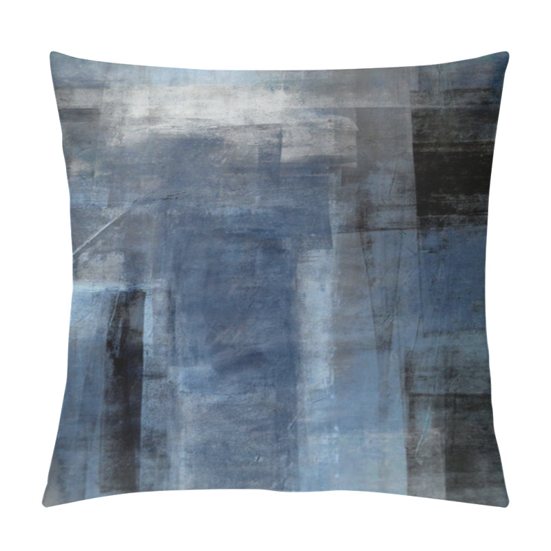 Personality  Blue And Grey Abstract Art Painting Pillow Covers