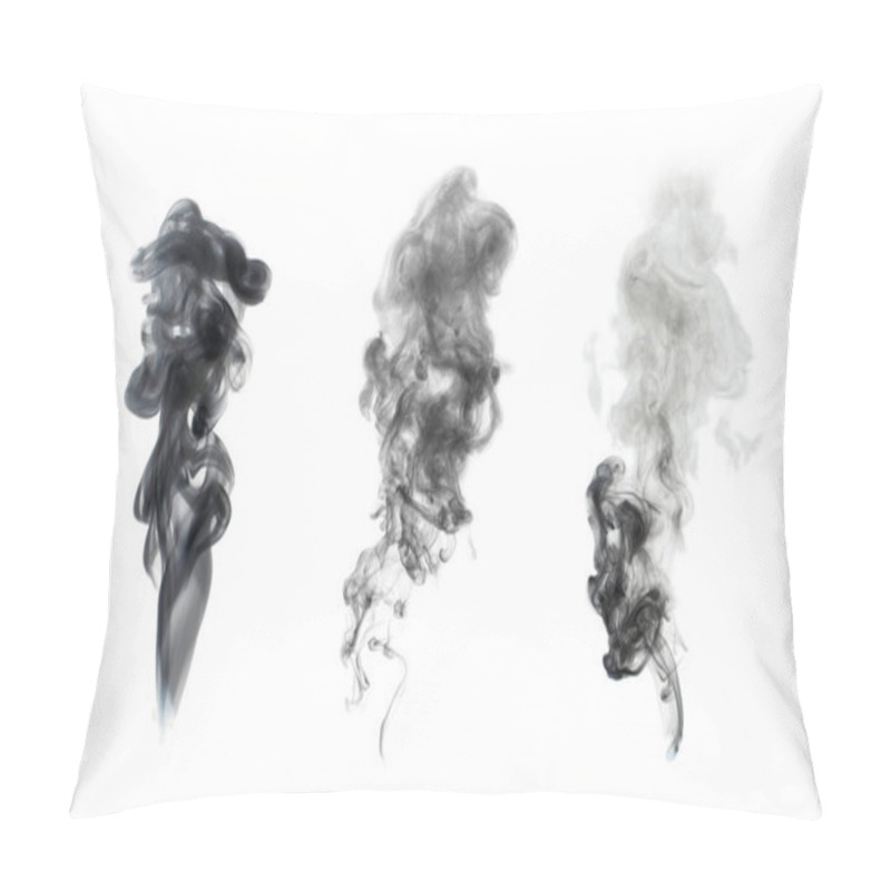 Personality  White Smoke Blot Isolated On Black Pillow Covers