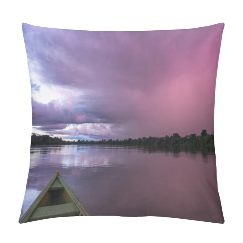 Personality  Amazon River. Beatiful, Corolful And Diversified Landscape Over The Javari River Pillow Covers